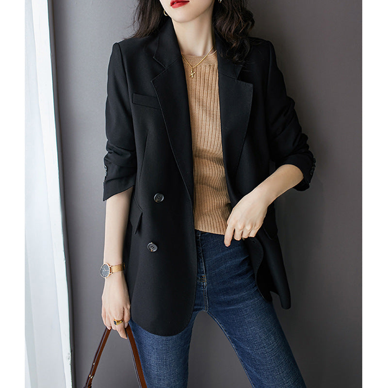 Damen Lässiger zweireihiger Blazer Drune
