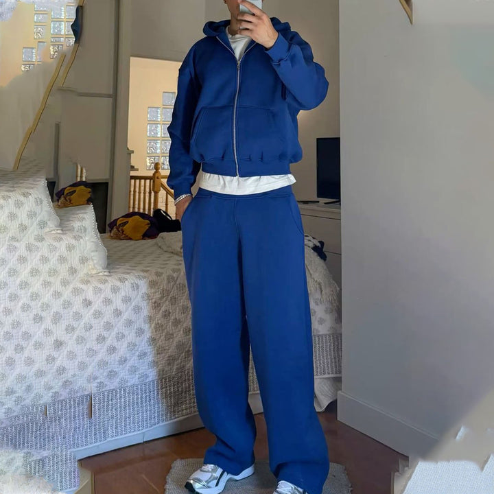 Herren nan Oversize Zip-Hoodie und Relaxed Sweatpants Set Drune