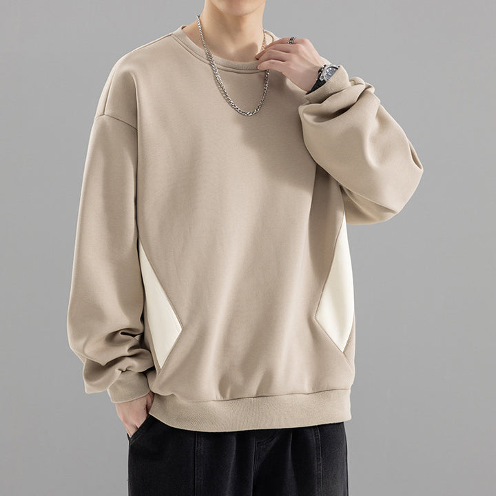 Herren Oversized Sweatshirt mit kontrastierenden Seitentaschen und weichem Fleecefutter Drune