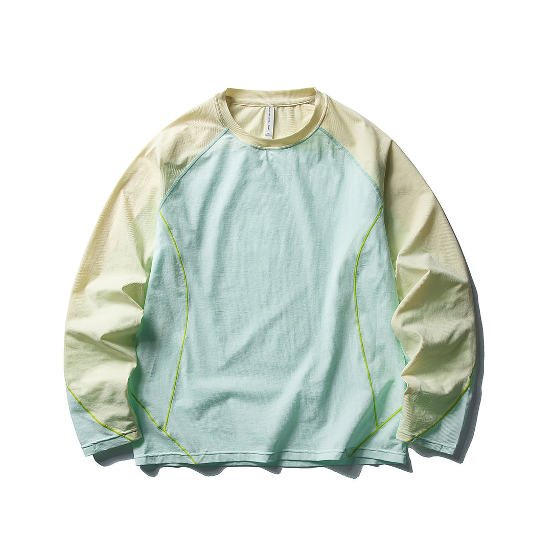 Damen Oversize-Langarmshirt mit Raglanärmeln und markanten Kontrastnähten Drune