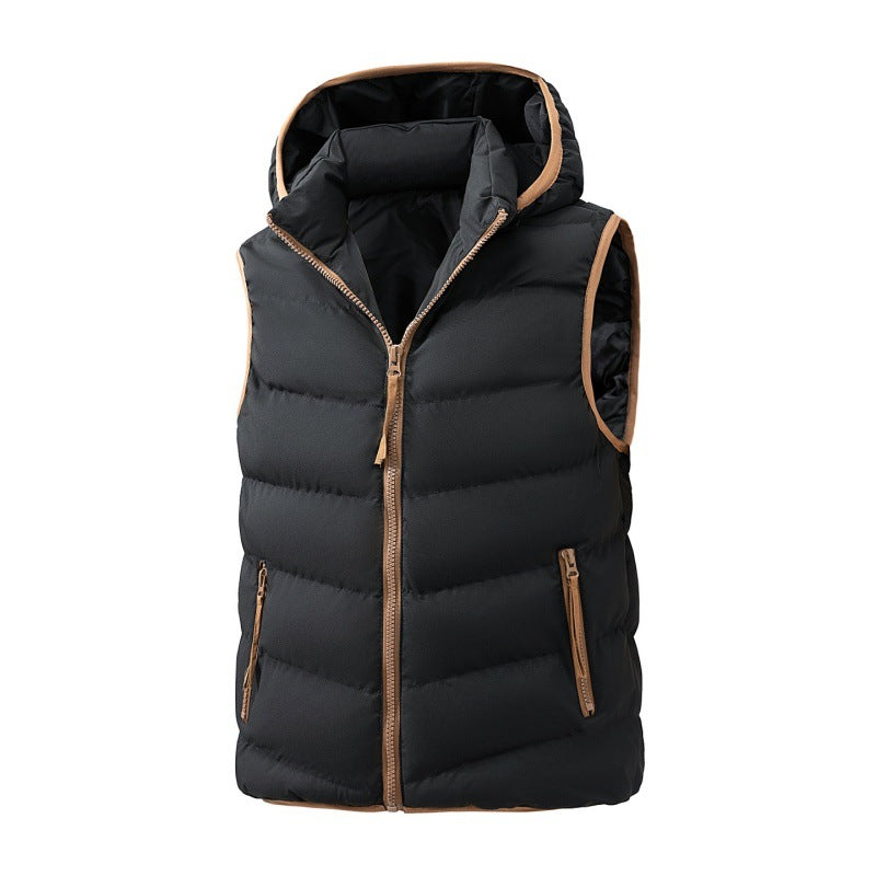 Damen leichte Steppweste mit ergonomischer Kapuze, synthetischer Thermofüllung und kontrastierter Einfassung Drune