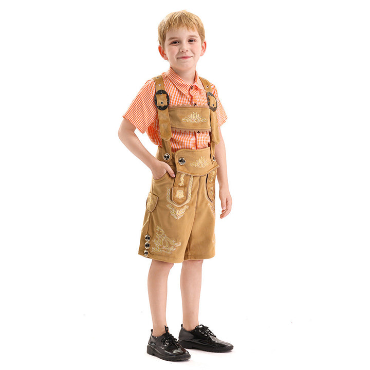 Jungen Trachten-Latzhose mit traditioneller Stickerei Drune