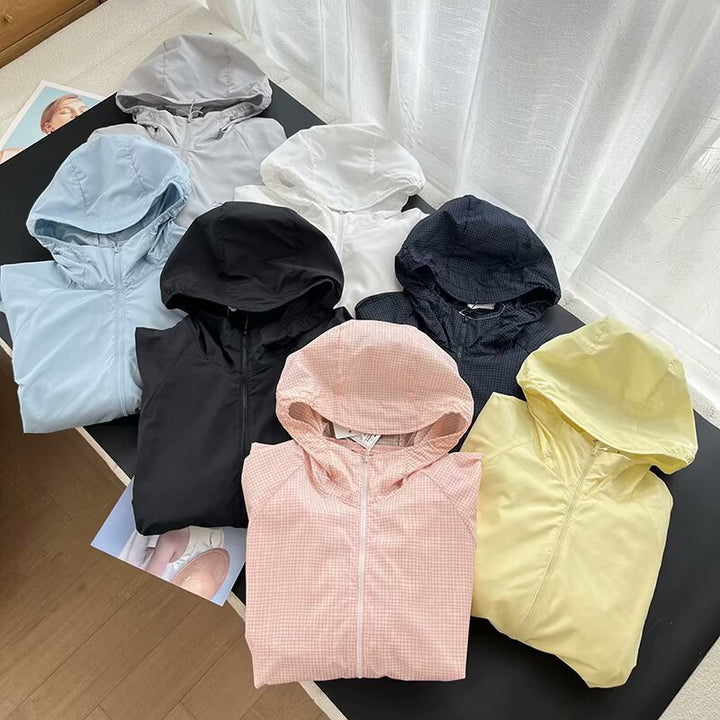 Damen winddichte Übergangsjacke mit verstellbarem Kapuzenkragen Drune