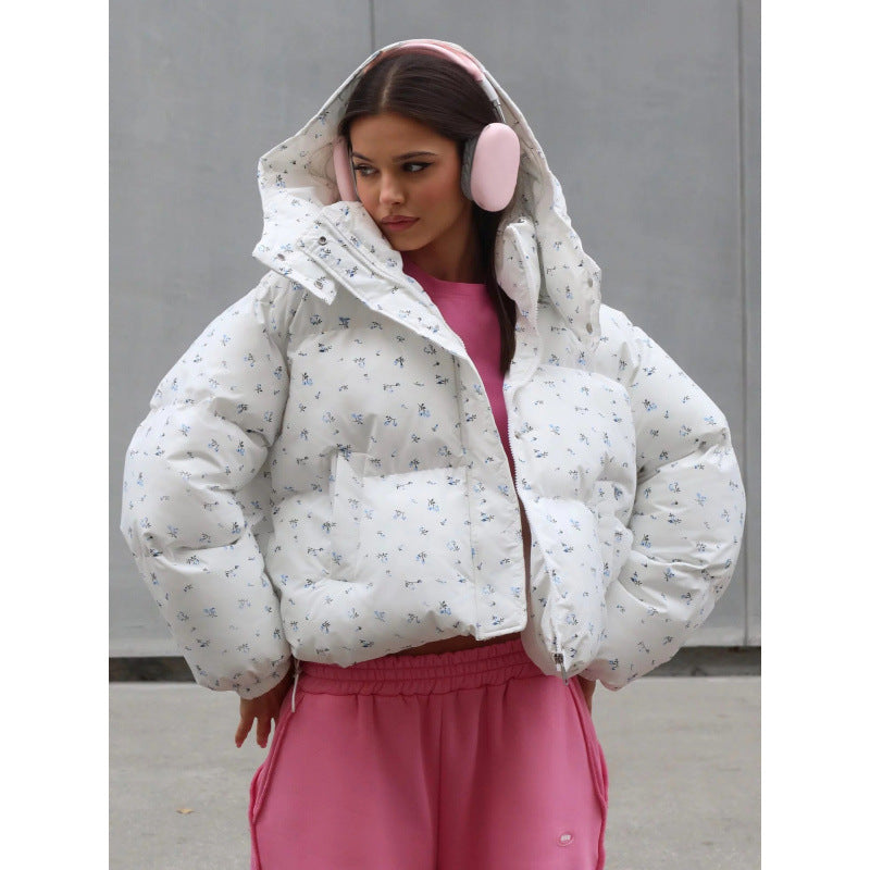 Damen gefütterte Blumensteppjacke im modernen Schnitt Drune