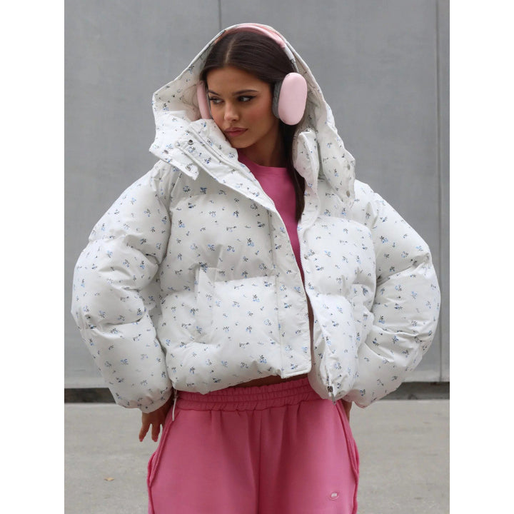 Damen gefütterte Blumensteppjacke im modernen Schnitt Drune