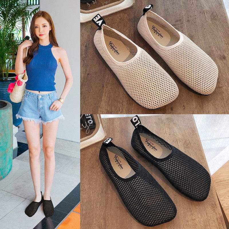 Damen Atmungsaktive Mesh-Slipper mit elastischem Einstieg und rutschfester Laufsohle Drune