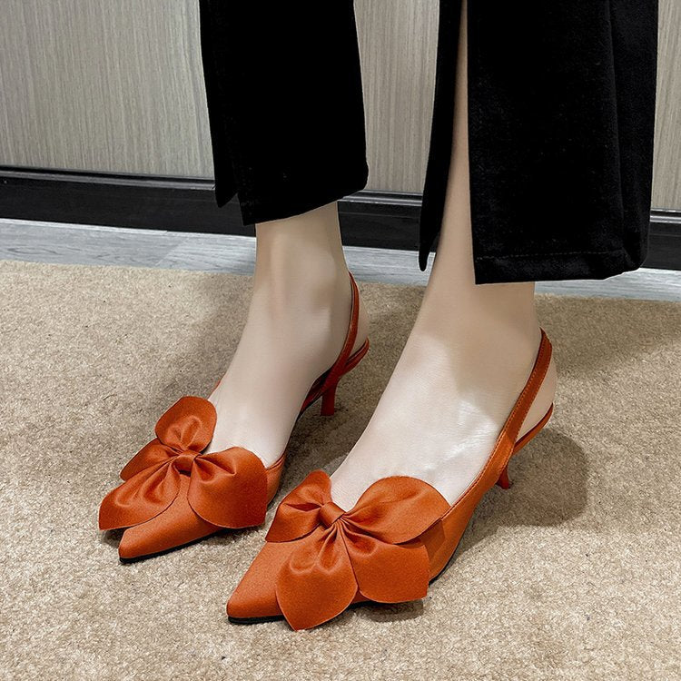 Damen elegante Slingback-Pumps mit Zierflügeln Drune