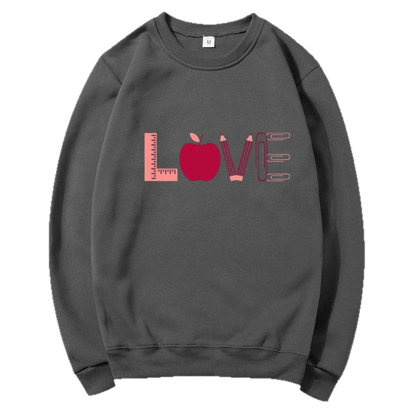 Damen Sweatshirt mit kreativem Love-Motiv Drune
