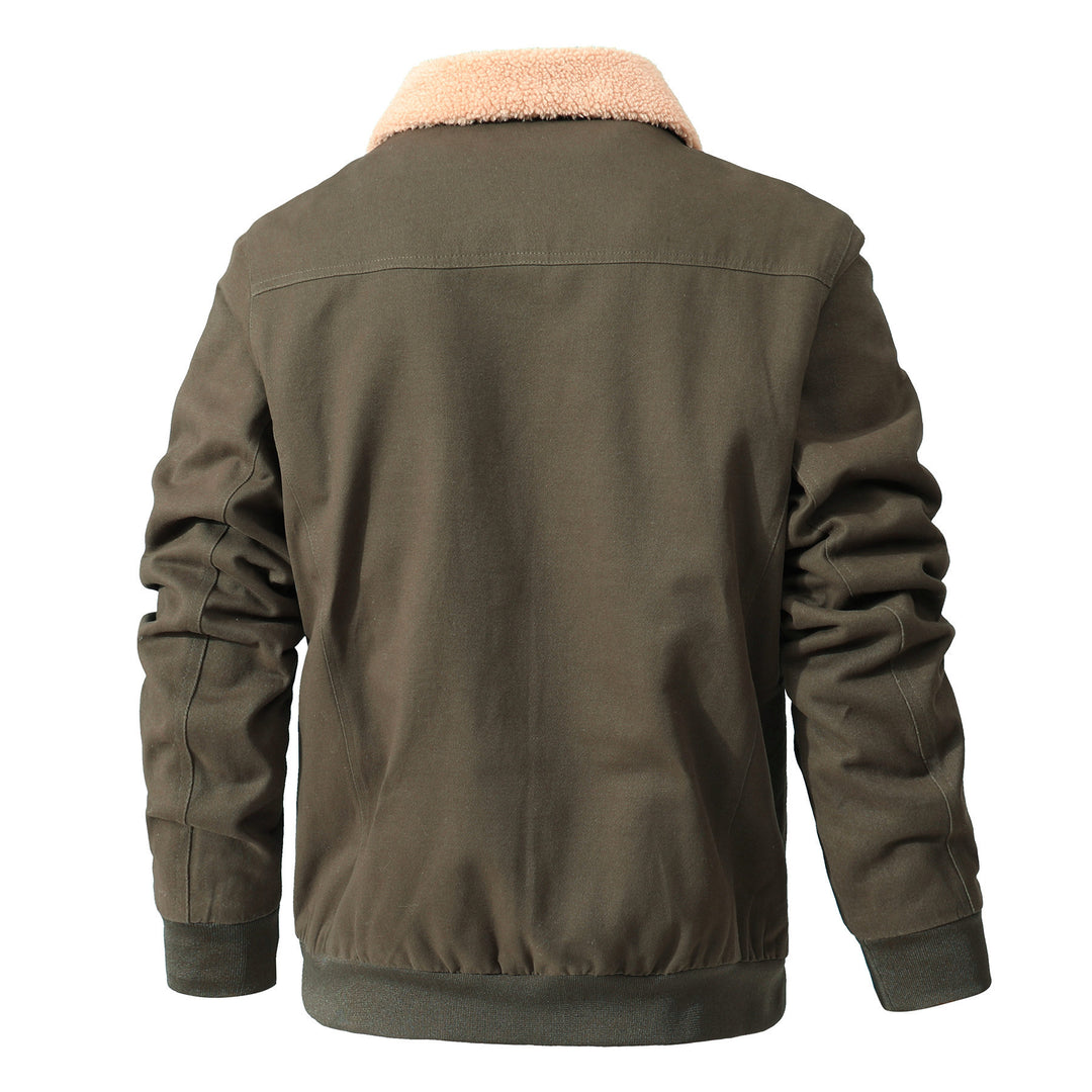 Herren Canvas-Blouson mit durchgehendem Sherpa‑Futter und Hemdkragen Drune
