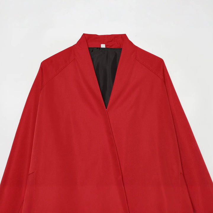 Damen Kurzjacke im Bomberstil mit Kimono-Kragen, Ballonärmeln und elastischem Saum Drune