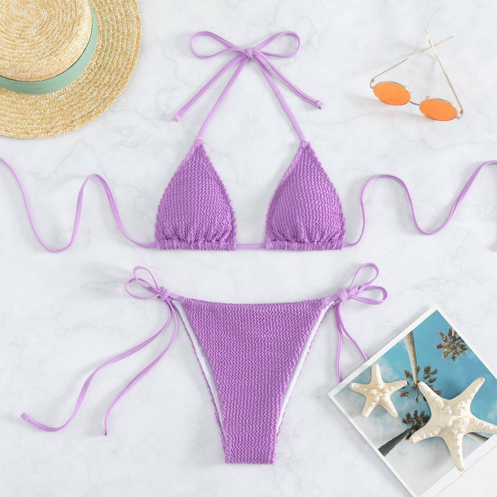Damen Bikini-Set mit raffinierten Bindeschnüren und strukturierter Oberfläche Drune
