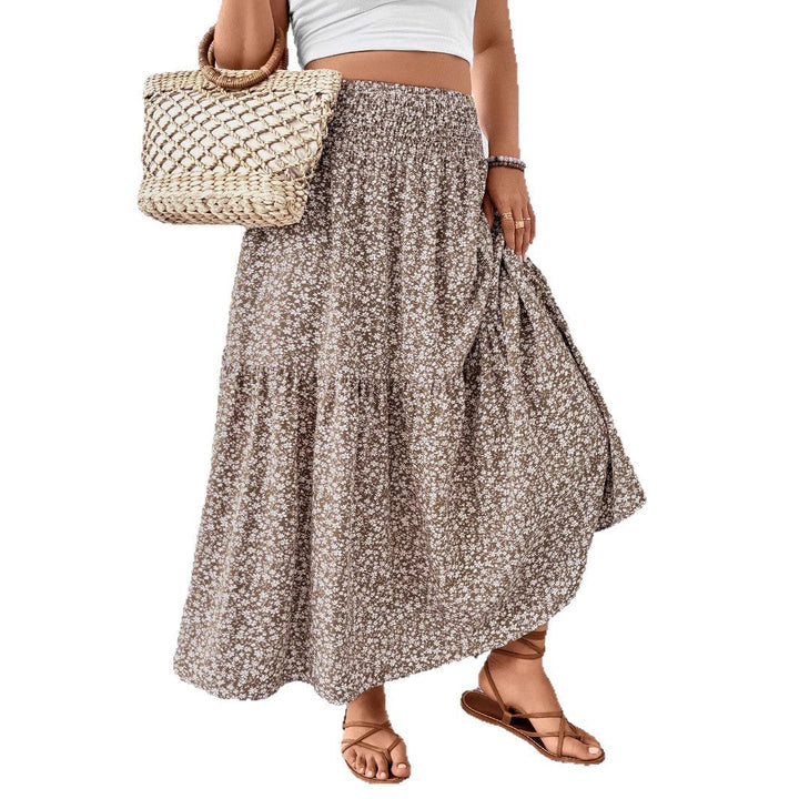 Damen Maxirock mit fließendem Schnitt und floralem Design Drune