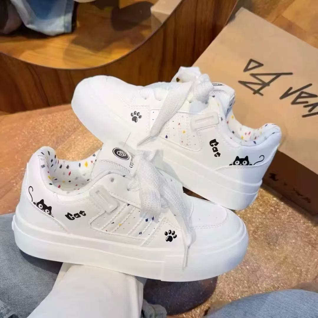 Damen Trendige Plattform Sneakers mit modischen Tiermotiven Drune