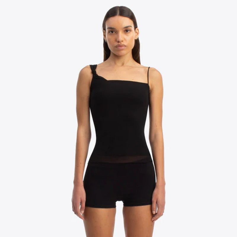 Damen lässiges Trägershirt mit knoten Detail Drune