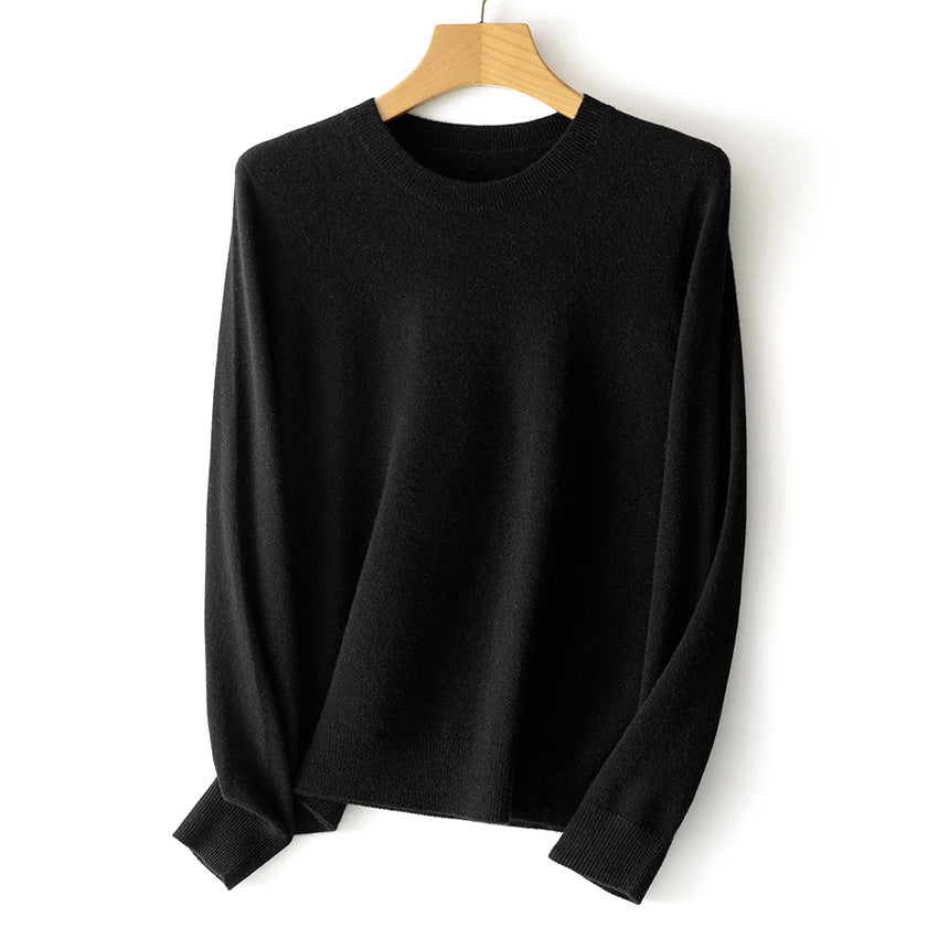 Damen Feinstrick-Rundhalspullover aus Kaschmir-Mix mit leichter Oversize-Passform Drune