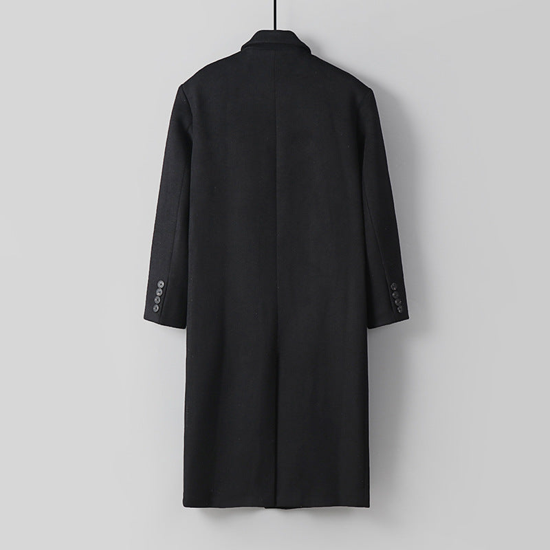 Herren Klassischer Doppelreiher-Longcoat aus Wollmischung mit Schalkragen und feiner Innenfutterverarbeitung Drune