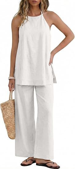Damen Leichte und luftige Sommerhose mit Tanktop Drune