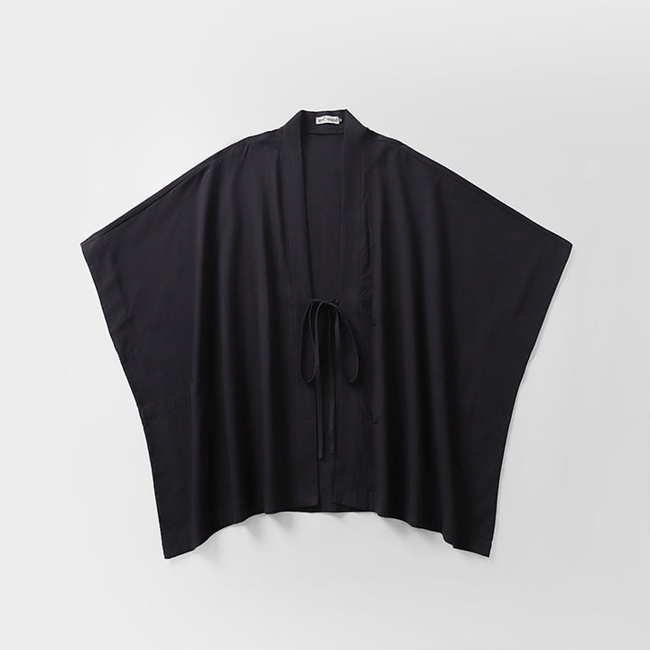 Damen Oversize Kimono-Cardigan mit Bindegürtel und Eingrifftaschen Drune