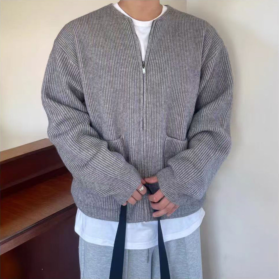 Damen Modische Strickjacke mit Reißverschluss Drune