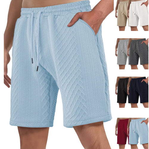 Herren nan strukturierte Strand-Bermuda aus Waffeljersey mit elastischem Kordelbund und schrägen Eingrifftaschen Drune