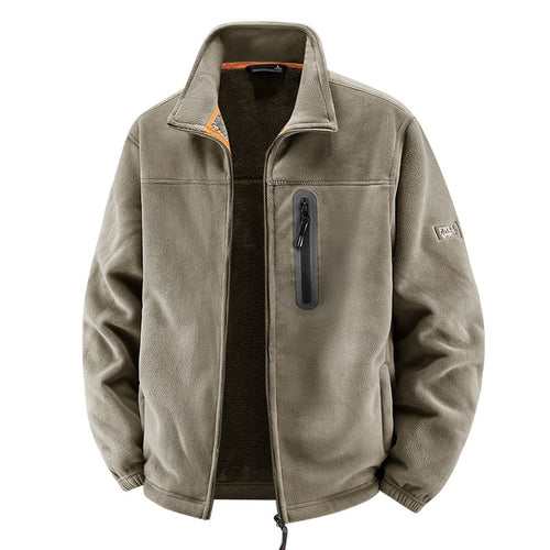 Herren Thermo-Fleece-Outdoorjacke mit Teddy-Innenfutter, Brustreißverschluss & windabweisender Oberfläche Drune