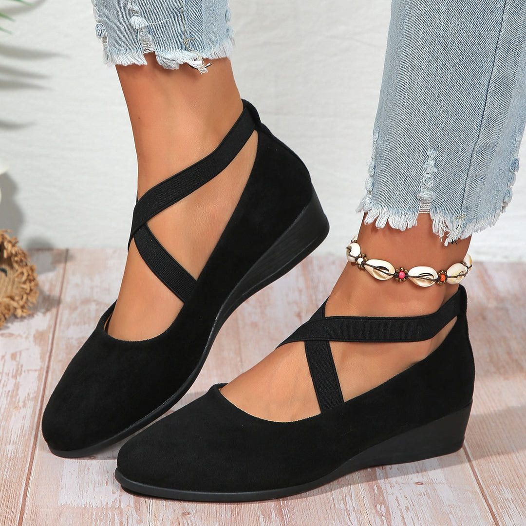 Damen modische und komfortable Ballerinas mit Glitzerelementen Drune