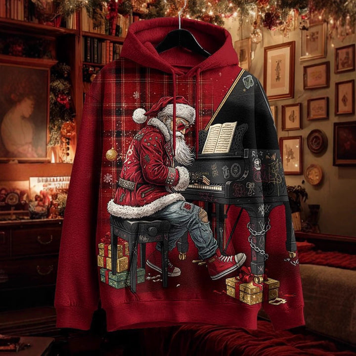 Damen Kreativer Kapuzenpullover mit Skelett- und Weihnachtsmotiv Drune
