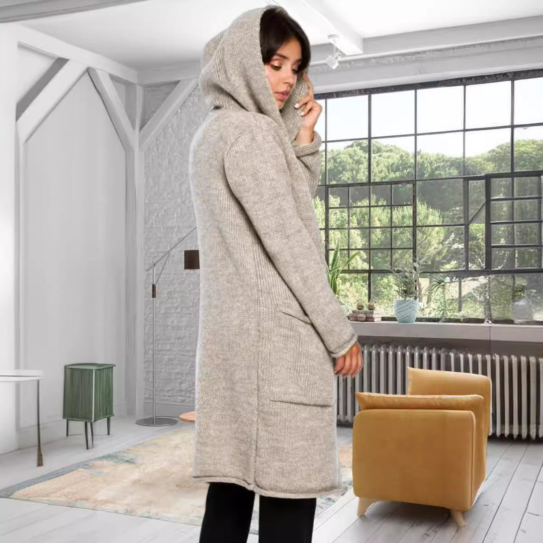 Damen langer Strickmantel Drune