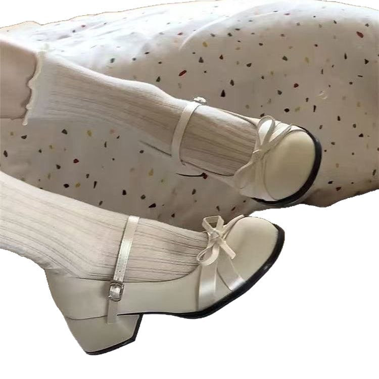 Damen Elegante Mary Jane Schuhe mit dekorativen Schleifen und großzügigem Blockabsatz Drune