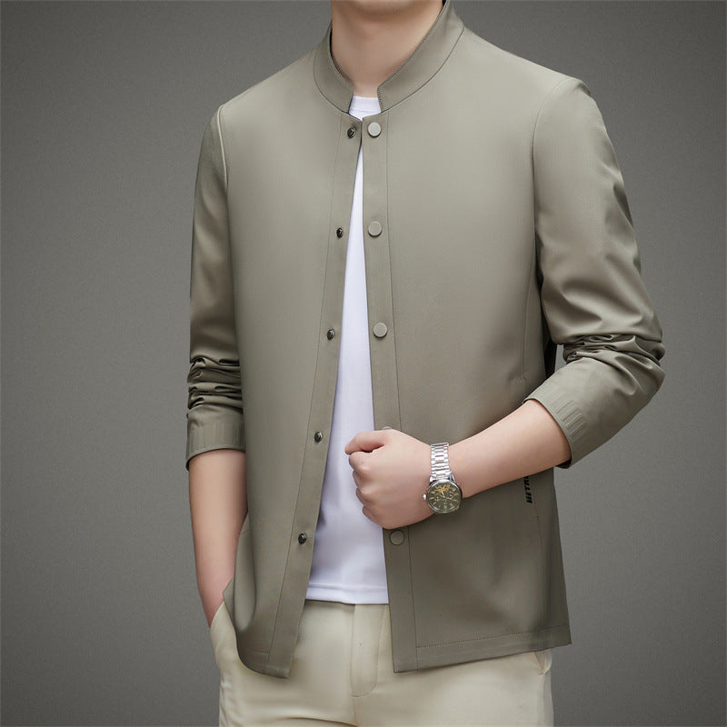 Herren Freizeitjacke mit modernem Stehkragen und praktischen Knopfdetails Drune