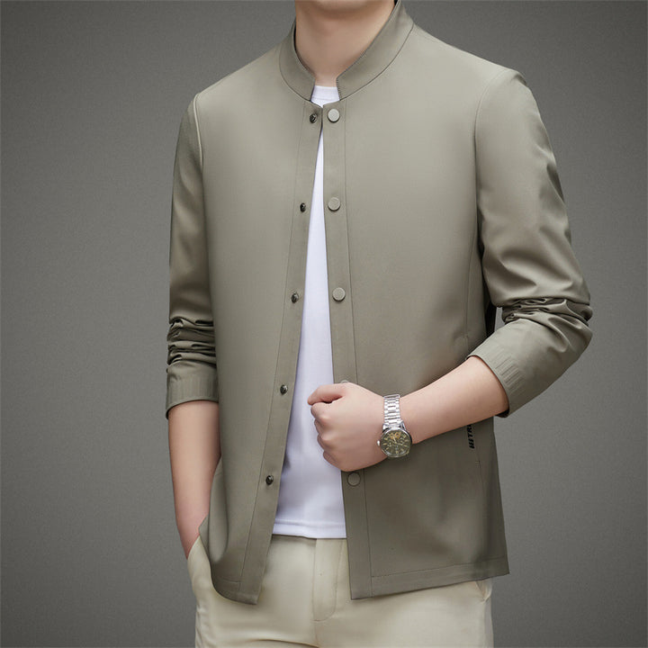 Herren Freizeitjacke mit modernem Stehkragen und praktischen Knopfdetails Drune