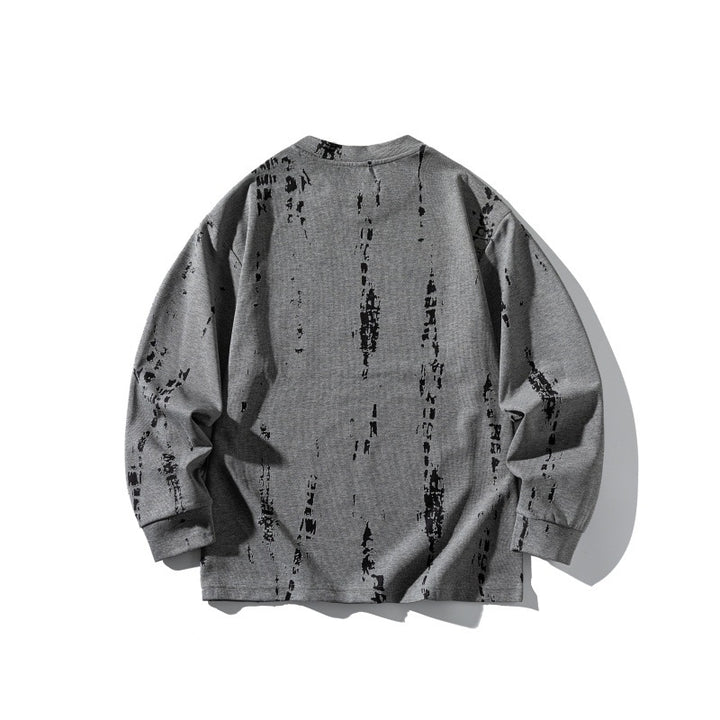 Unisex Oversize-Langarmshirt mit Batik- und Destroyed-Effekt Drune