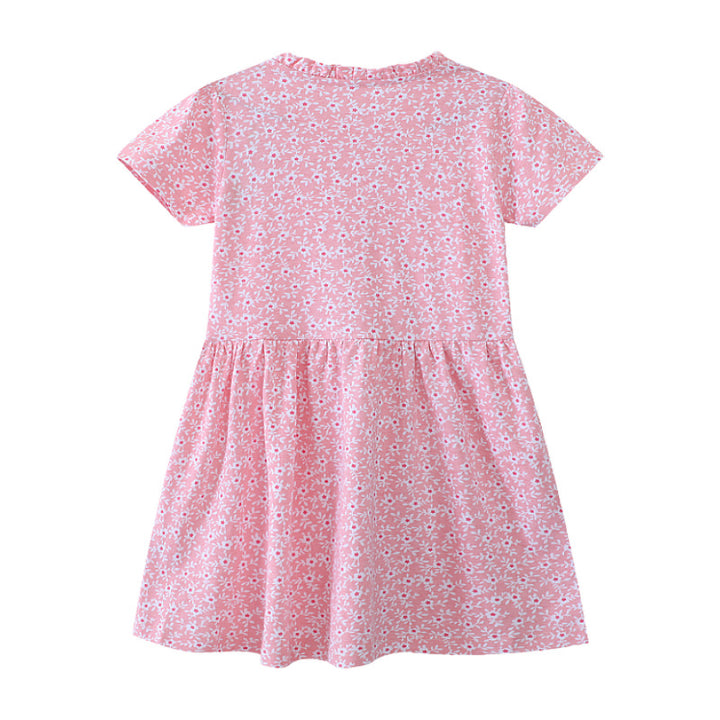 Mädchen Freizeitkleid mit floralem Design und Knopfdetails Drune