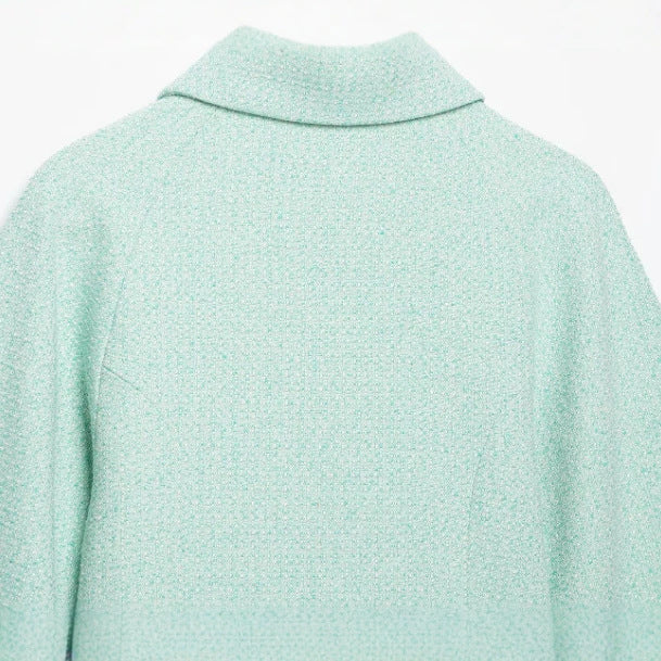 Damen Cropped Bouclé‑Blouson mit verdecktem Reißverschluss und Hemdkragen Drune
