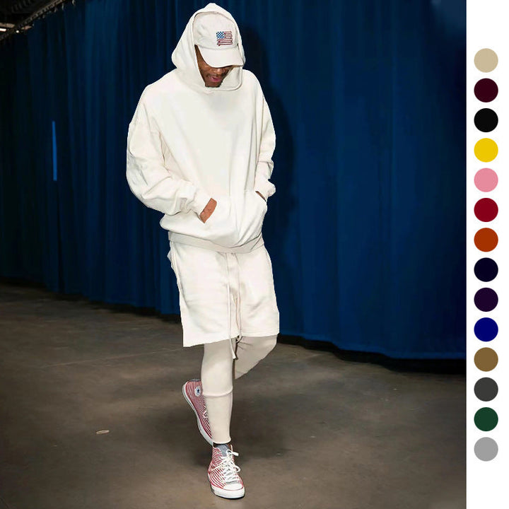 Drune Herren Hoodie-Shorts-Set mit Kängurutasche