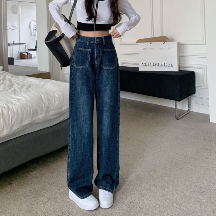 Damen Weit geschnittene High-Waist Jeans Drune