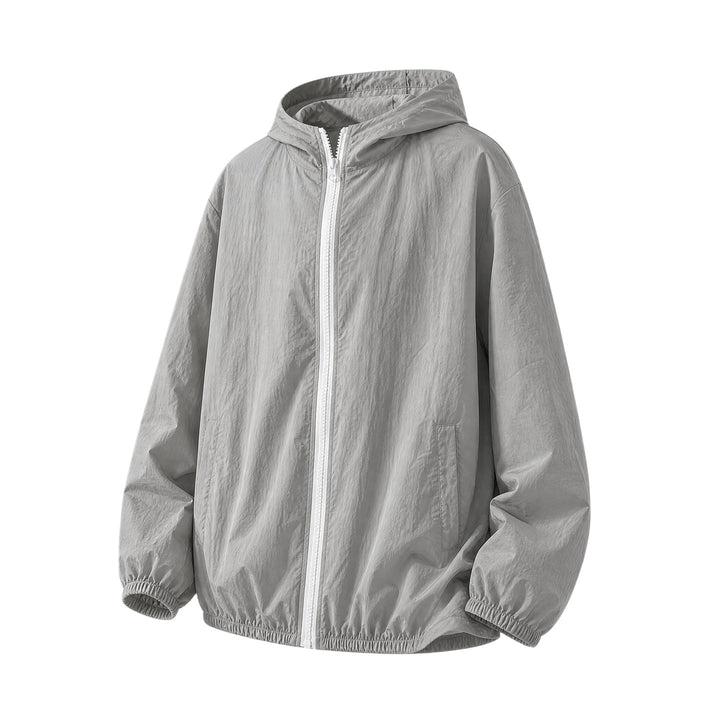 Herren Leichte Oversize-Windjacke mit Kapuze, elastischem Saum & Eingrifftaschen Drune