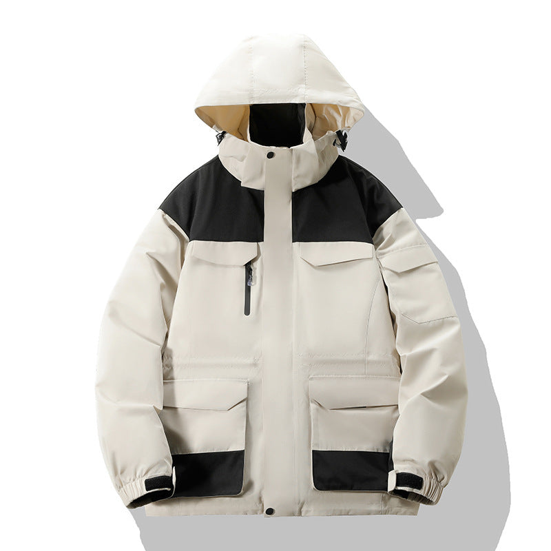 Damen Modische Funktionsjacke mit Hohem Kragen Drune
