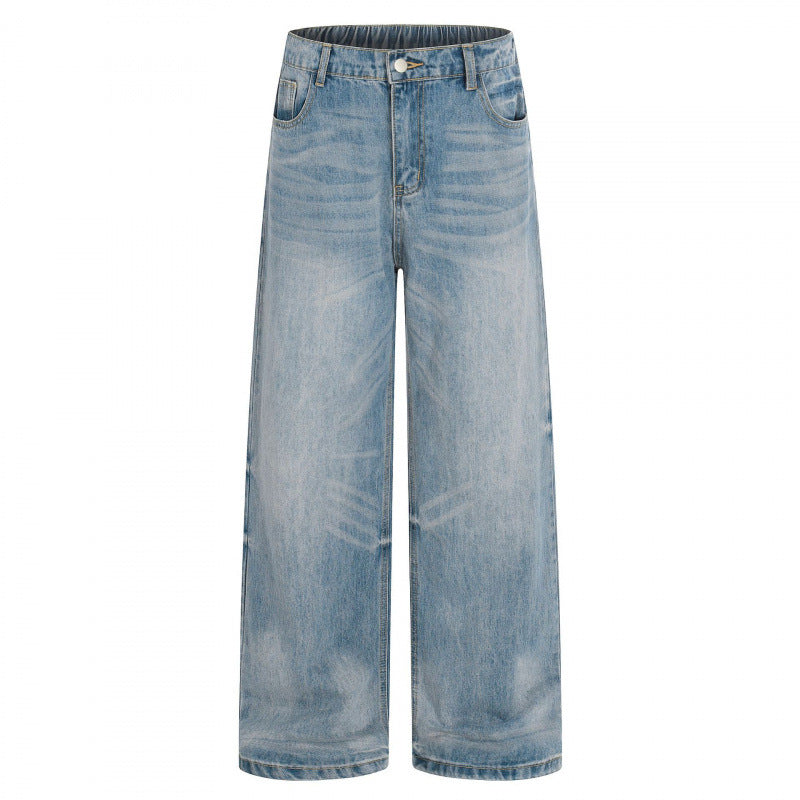 Damen Weite High-Waist Jeans aus leichtem Stonewashed Denim Drune