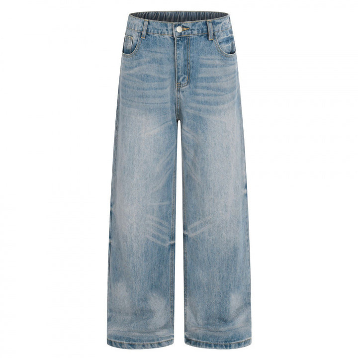 Damen Weite High-Waist Jeans aus leichtem Stonewashed Denim Drune