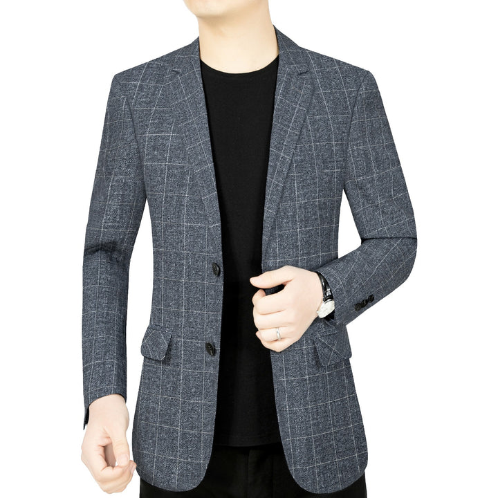 Herren Modernes Einreihiges City-Blazer mit aufgesetzten Taschen und leichter Halbfütterung Drune