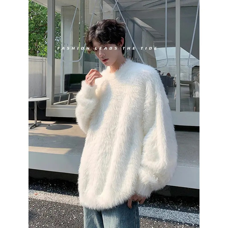 Damen Gemütlicher Oversized-Pullover mit flauschiger Textur Drune