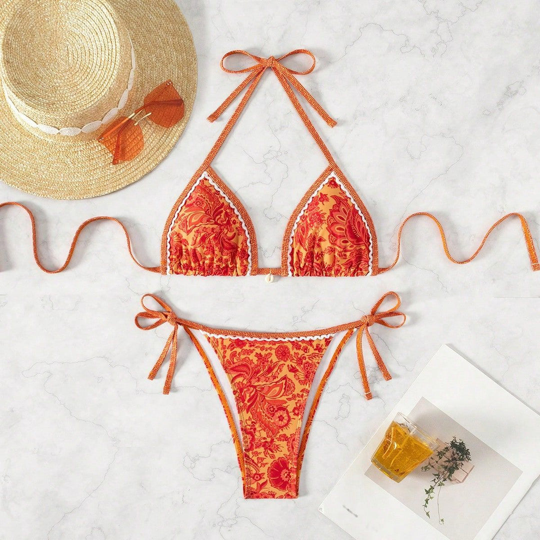 Damen Triangel-Bikini-Set mit floralem Design Drune