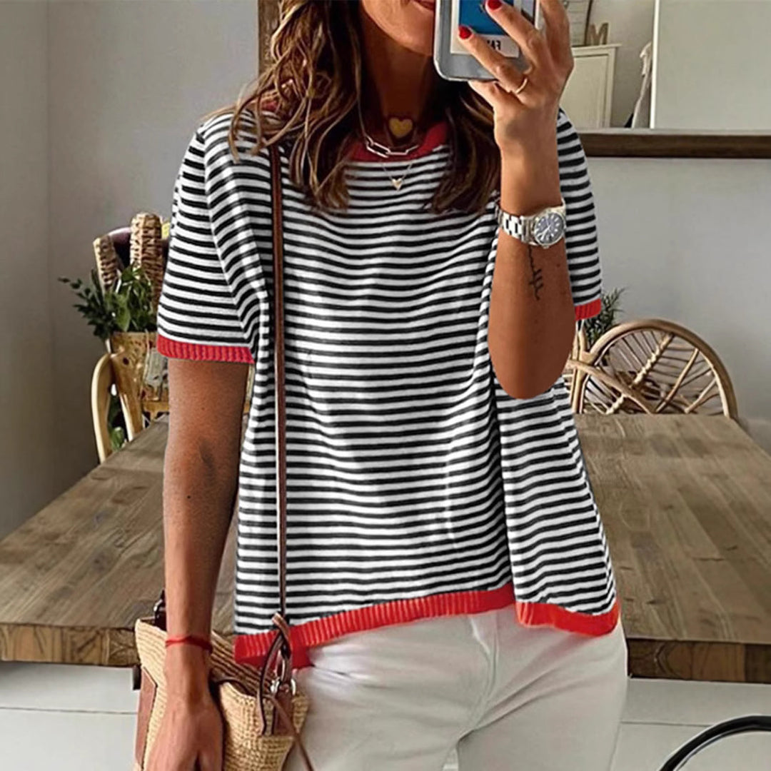 Damen Freizeitshirt mit gestreiftem Design Drune