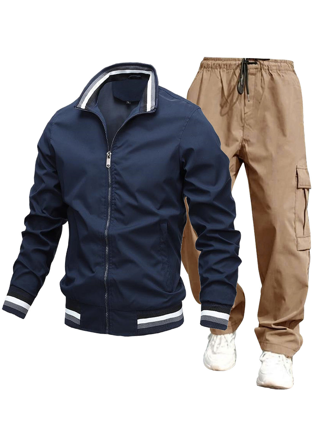 Herren Sportliche Jacke und Cargo-Hosen Drune