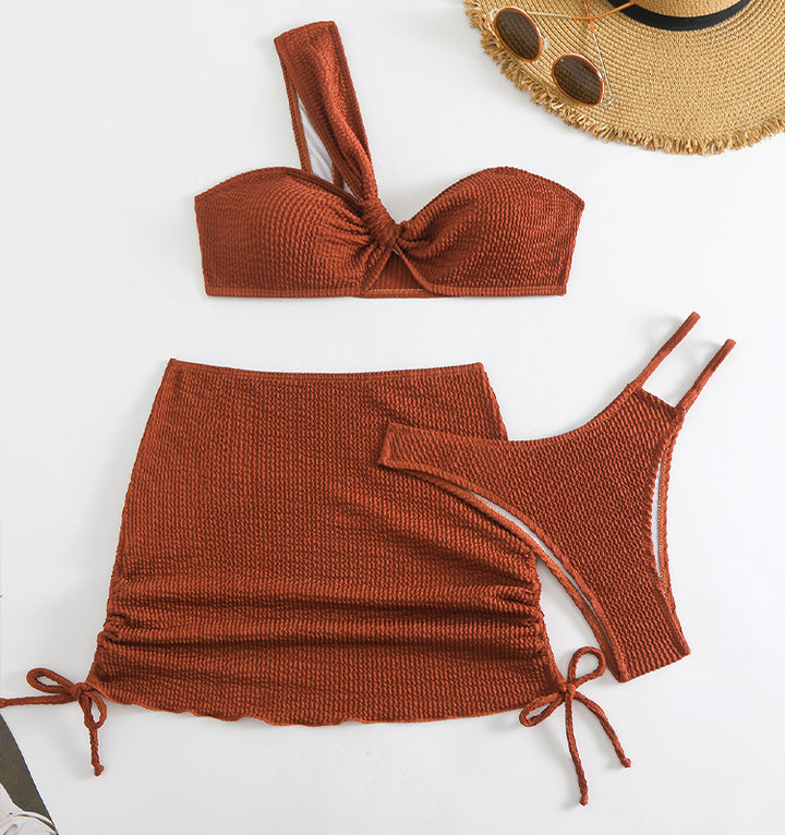 Damen Bikinis mit Raffungen und Trägershorts Drune