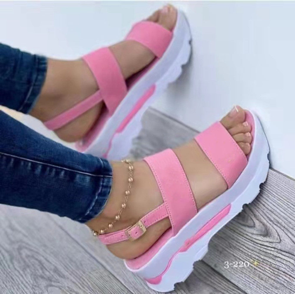 Damen Wedge-Sandalen mit komfortablem Fußbett und verstellbarem Riemendesign Drune