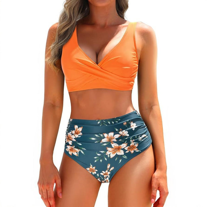 Damen Hochtailliertes Bikini-Set mit Wickeloberteil Drune 1782205596