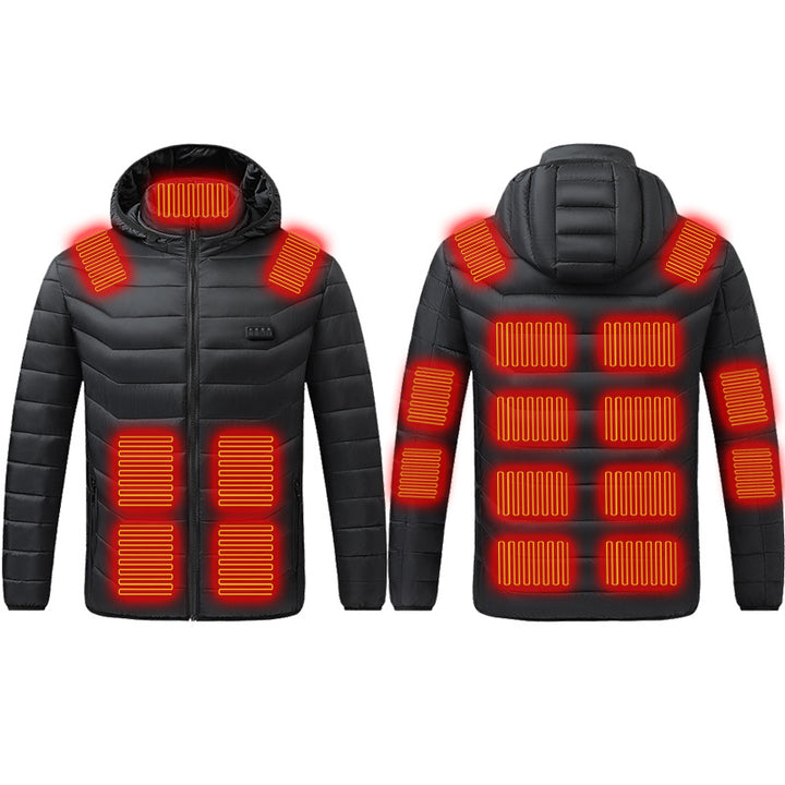 Herren Beheizte Steppjacke mit Mehrzonen-Heizsystem und Kapuze Drune