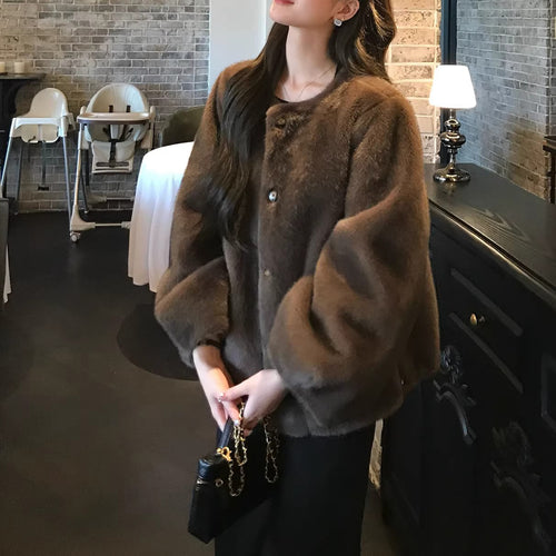 Damen Modischer Oversized-Pullover Drune